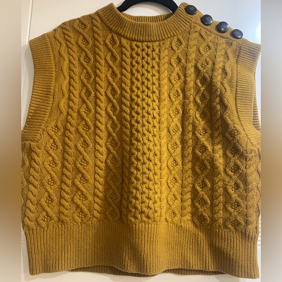 Sézane Gregorie Sweater Vest in Curry - Picture 2 of 5